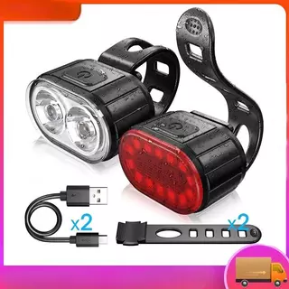 HEXMA COD ไฟท้ายจักรยาน LED ชาร์จ ยูเอสบี กันน้ำ ไฟจักรยาน อุปกรณ์เสริมจักรยาน ไฟเตือนความปลอดภัย