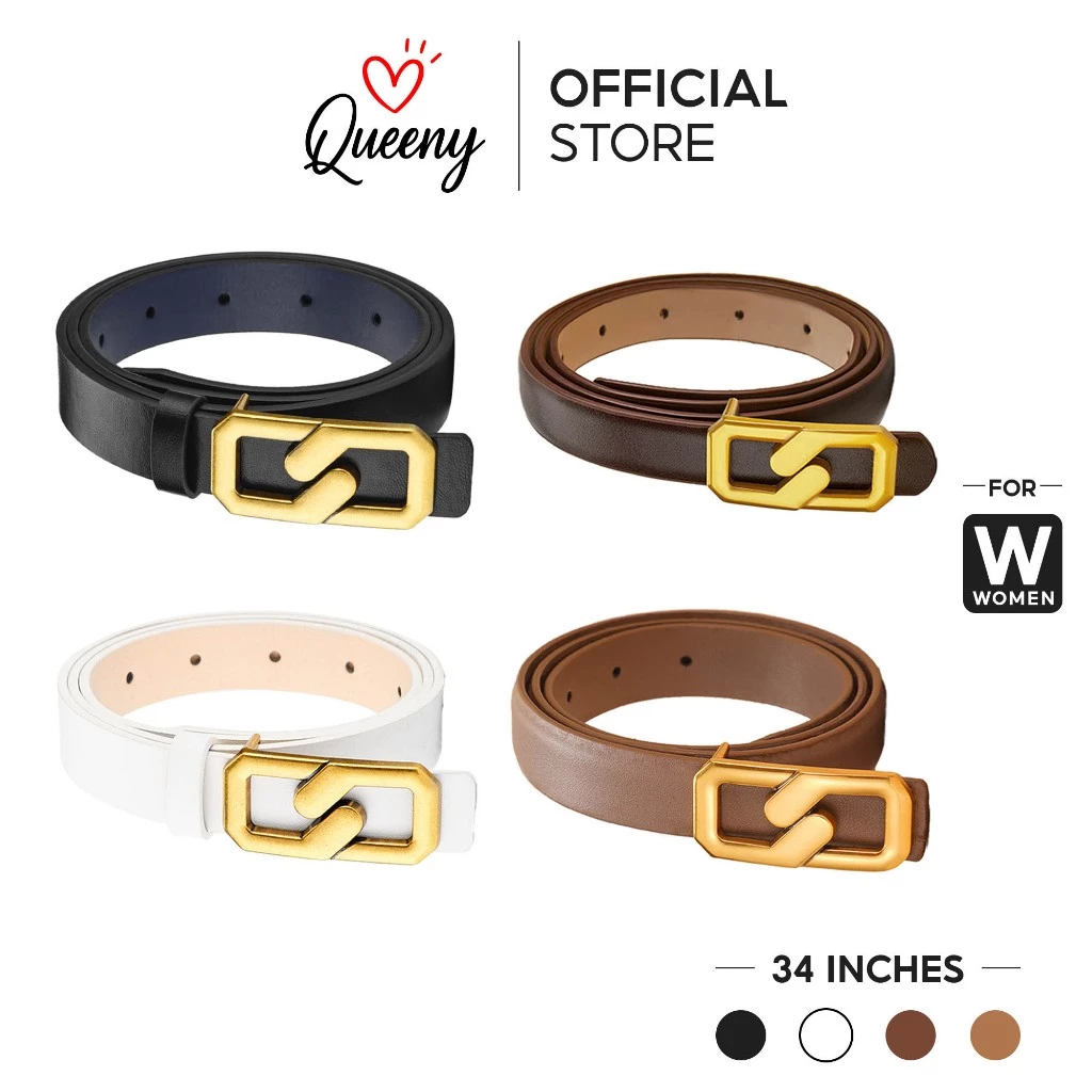 ⭐️[ขายถูก]⭐️ P1เข็มขัดหนังผู้หญิง แฟชั่น PU เรียบง่ายใส่ได้ทุกลุค ทุกสไตล์ มี 4 สีให้เลือก