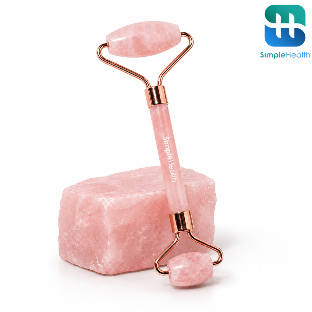 Simple health กัวซาลูกกลิ้ง ลูกกลิ้งหยก Facial Roller กัวซานวดหน้า หน้าเรียว ลดบวม ใต้ตา พกพาสะดวก