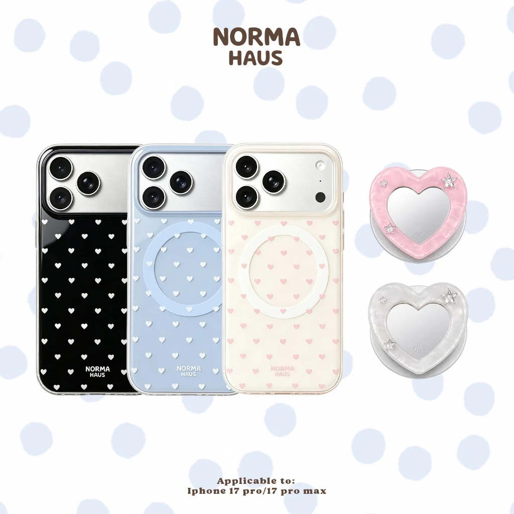 เคส iPhone MagSafe IMD 2 ชั้น ลายหัวใจมินิ ดีไซน์เกาหลี NORMAHAUS สำหรับ iPhone 17 Pro / Pro Max