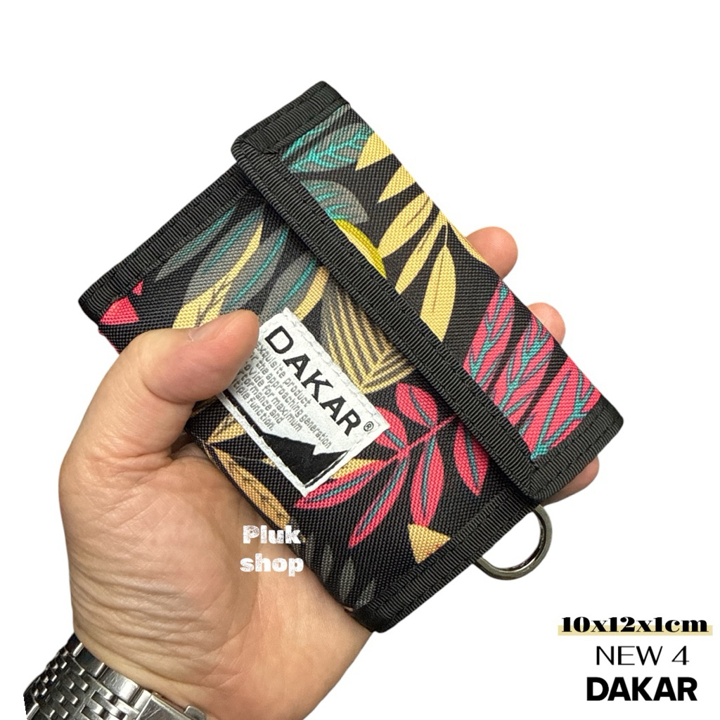 กระเป๋าสตางค์ผ้า3พับ DAKAR แท้ ผ้าไนลอน มีหลายแบบ ผ้า2ชั้น ขนาด 10x12x1cm เบา สำหรับทุกเพศทุกวัย