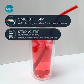 ReServ REUSABLE SILICONE STRAWS BETTER TOGETHER SET หลอดซิลิโคนใช้ซ้ำ หลอดรักษ์โลก 2 ความแข็ง รุ่น BETTER TOGETHER