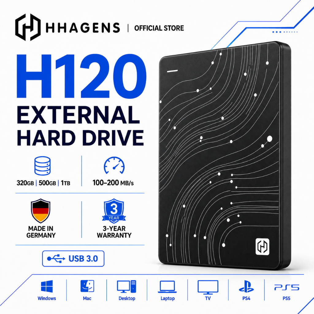 HHAGENS H120 ฮาร์ดไดรฟ์ 320GB/500GB/1TB HDD USB3.0 2.5'' Hard Disk/Portable Hard Drive/External for 