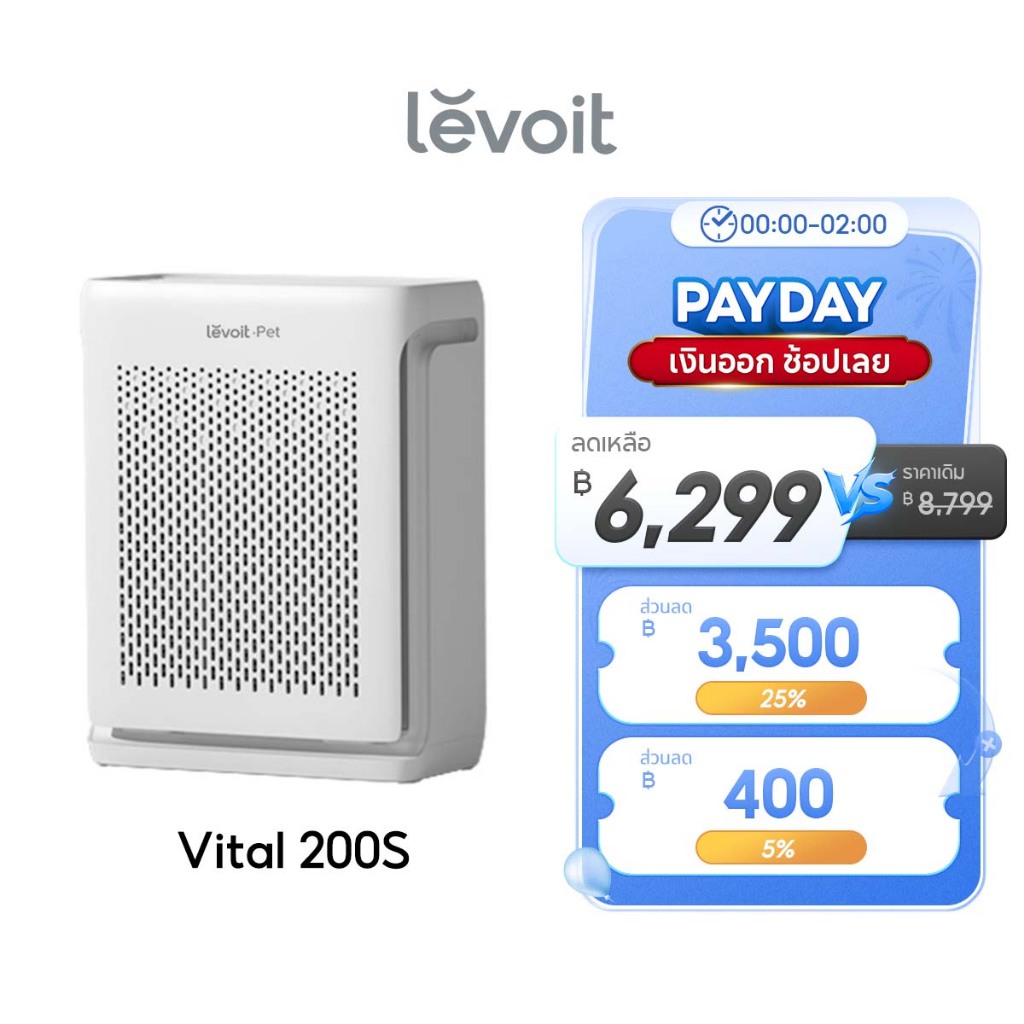 [สินค้าพร้อมส่ง] Levoit Vital 200S Pet Air Purifier App เครื่องฟอกอากาศ PM2.5 levoit 200s กรองอากาศ ประกัน 2 ปี