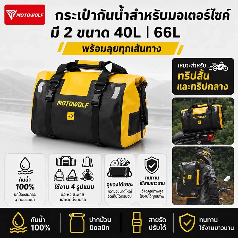MOTOWOLF MDL 0717 กระเป๋าเดินทาง กระเป๋าทัวร์ริ่ง มีหลายสีให้เลือก thumbnail 9