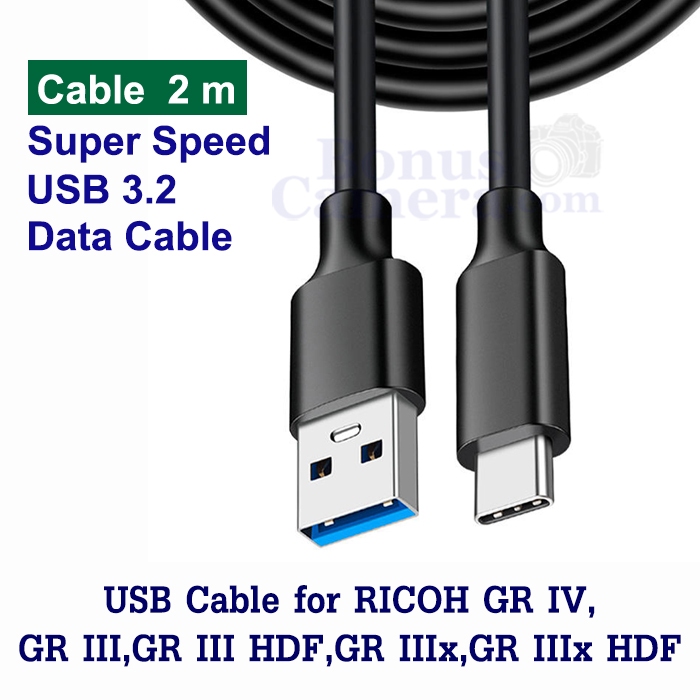 สาย USB 2m ต่อ RICOH GR III,GR III HDF,GR IIIx,GR IIIx HDF,GR IV เข้าคอมพิวเตอร์ Cable for connect C