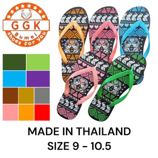 รองเท้าแตะ รองเท้าหูหนีบผู้หญิง #ลายช้าง Size 9-10.5