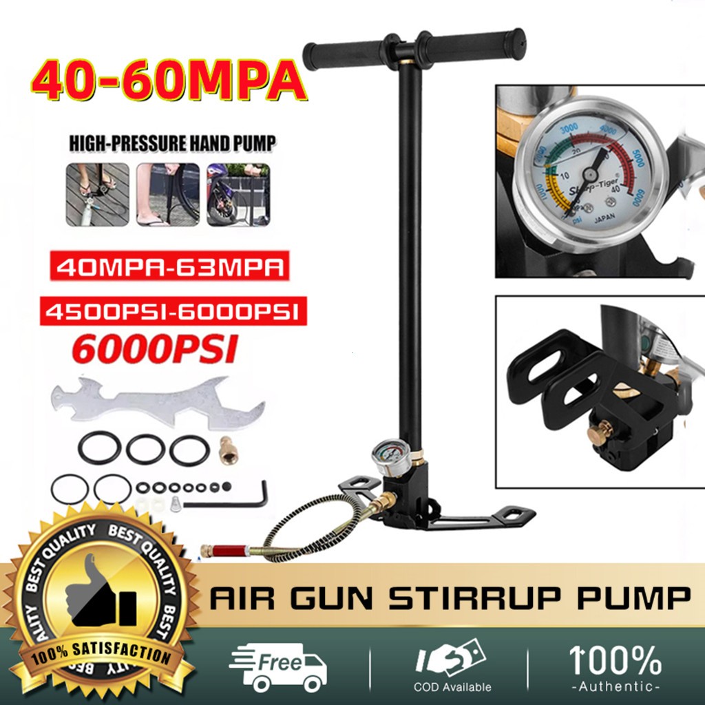 สูบลมแรงดันสูง แรงดันสูง สูบแรงดันสูงpcp 40MPA 6000pis พับได้ แรงดันสูง PCP 3 Stage