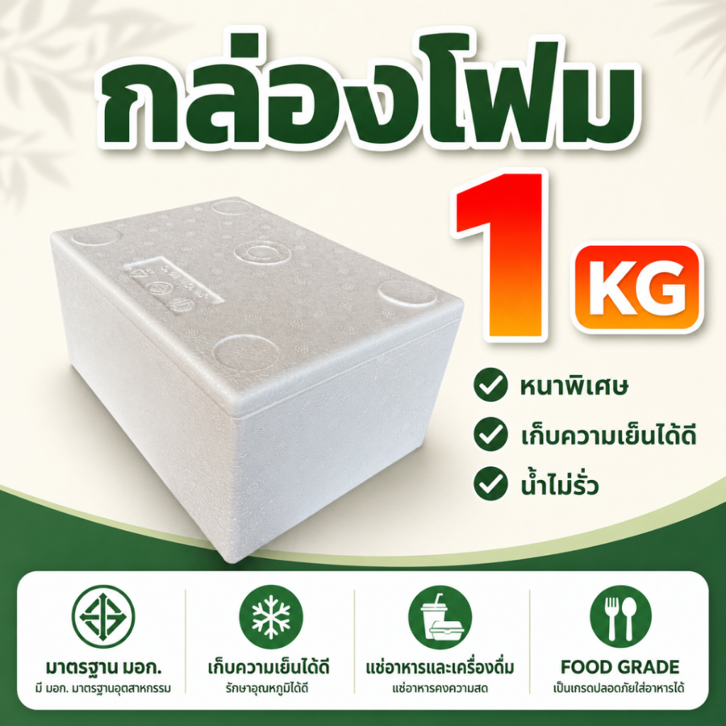 กล่องโฟมมินิ 1 กิโลกรัม กล่องโฟมเก็บความเย็น พกพาสะดวก ลังโฟมเก็บความร้อน