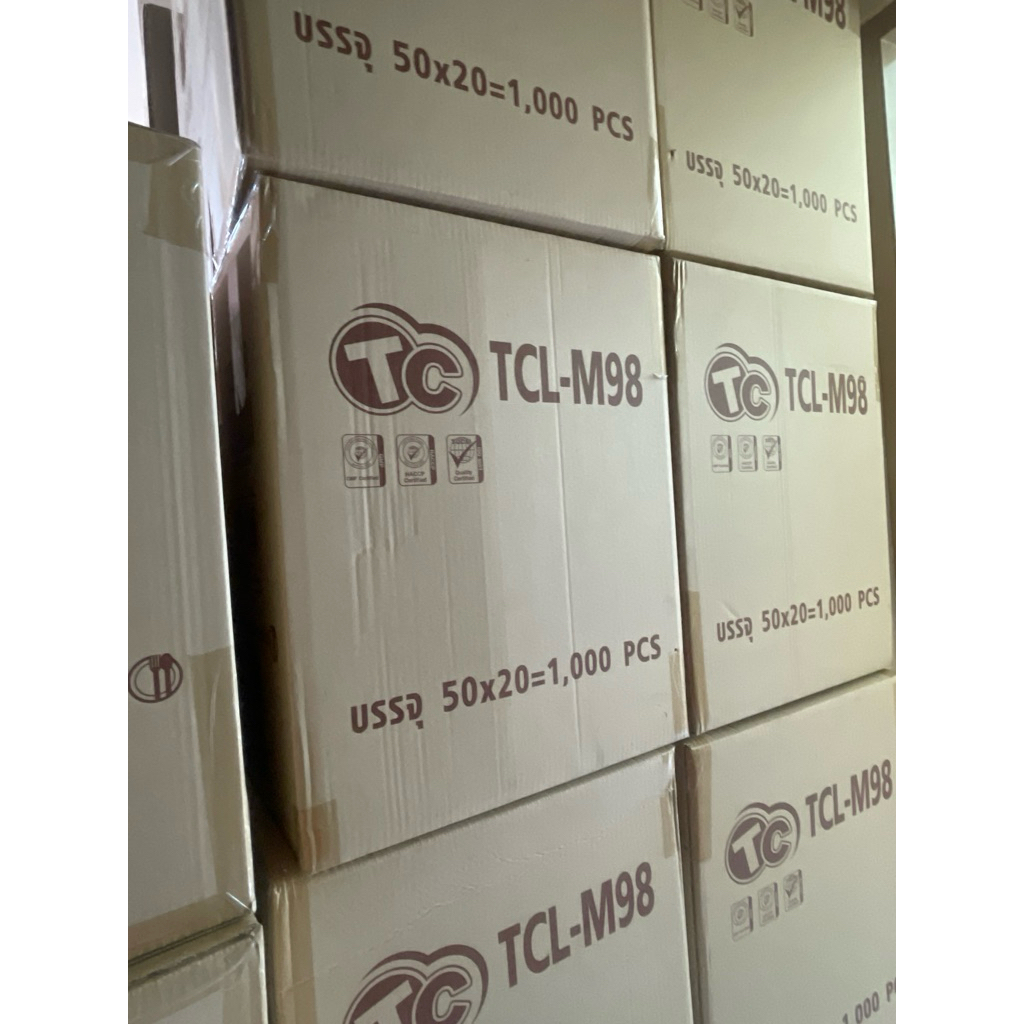 **ยกลัง** 20 แถว TCL1000ใบ**** 98 50ใบ*20 ฝาโดม เจาะ  ปาก 98 มม. ฝาแก้ว สุ่มยี่ห้อ
