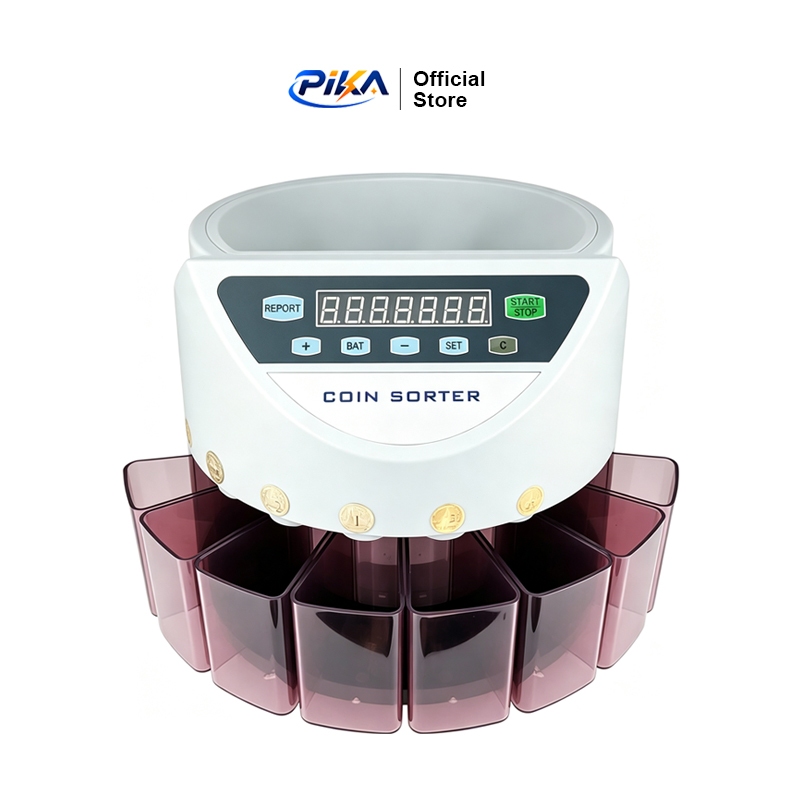 PIKA ของแท้100% รับประกัน 1 ปี เครื่องนับเหรียญ รุ่น XD-9002 เครื่องคัดแยกเหรียญแบบอัตโนมัติ Coin counter