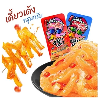 JiaLong หมึกเด้ง กุ้งเด้ง ขนมบุกทานเล่น 1กล่อง12 ซอง