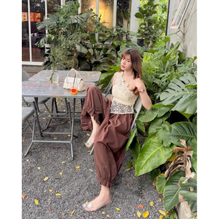 (aunaunn.official) Nicey pants – กางเกงขากระบอกใหญ่ ขาจั๊ม (พร้อมส่ง)