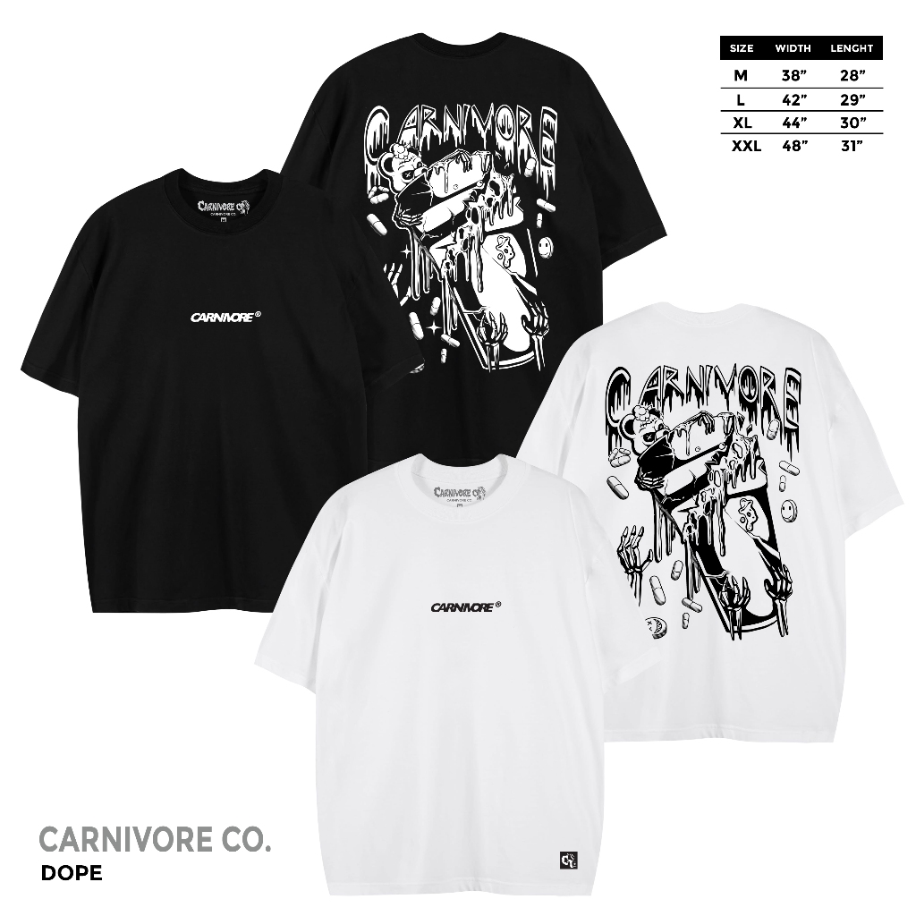 𝗖𝗔𝗥𝗡𝗜𝗩𝗢𝗥𝗘 เสื้อยืด ลาย “ DOPE “ แขนสั้น แนวสตรีท Oversize เสื้อยืดชาย หญิง