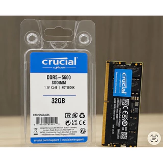Crucial DDR5 32GB 5600MHz SODIMM Notebook RAM CL46 รุ่น CT32G56C46S5 ของใหม่
