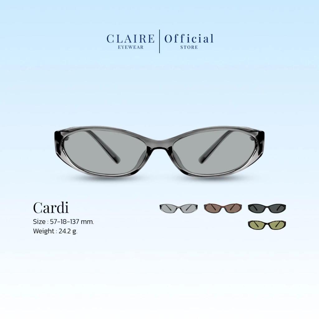 CLAIRE : แว่นกันแดด รุ่น "Cardi " แว่นกันแดดเลนส์แท้ กันแดดUV400 | Sunglasses