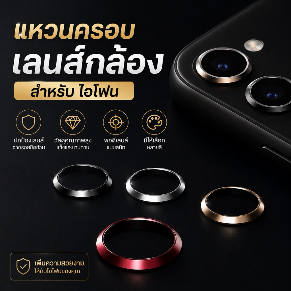แหวนครอบเลนส์กล้อง แหวนกล้อง สำหรับ ไอโฟน 6 6s 6+ 7p SE2020 SE2022 8plus 6p 7 8 X Xs XR XSMAX