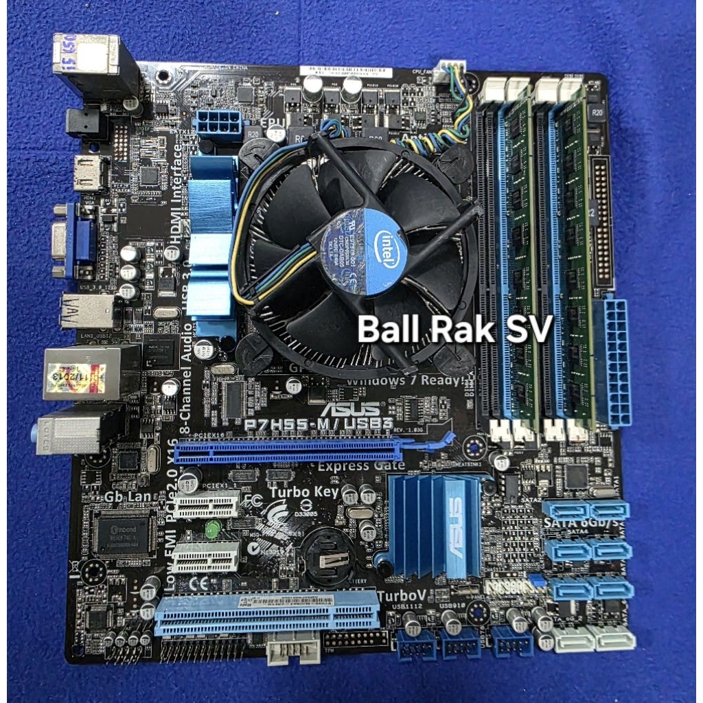 เมนบอร์ด ASUS P7H55-M/USB3 /CPU i5-650 (ไม่มีฝาหลัง)