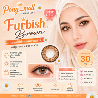 💋 สายตาปกติ 💋 Wink furbish /Elsa Gray Brown บิ๊กอาย สุดปัง คอนแทคเลนส์ รายเดือน มีอย แถมตลับฟรี เลนส์นิ่ม สวยปังมาก