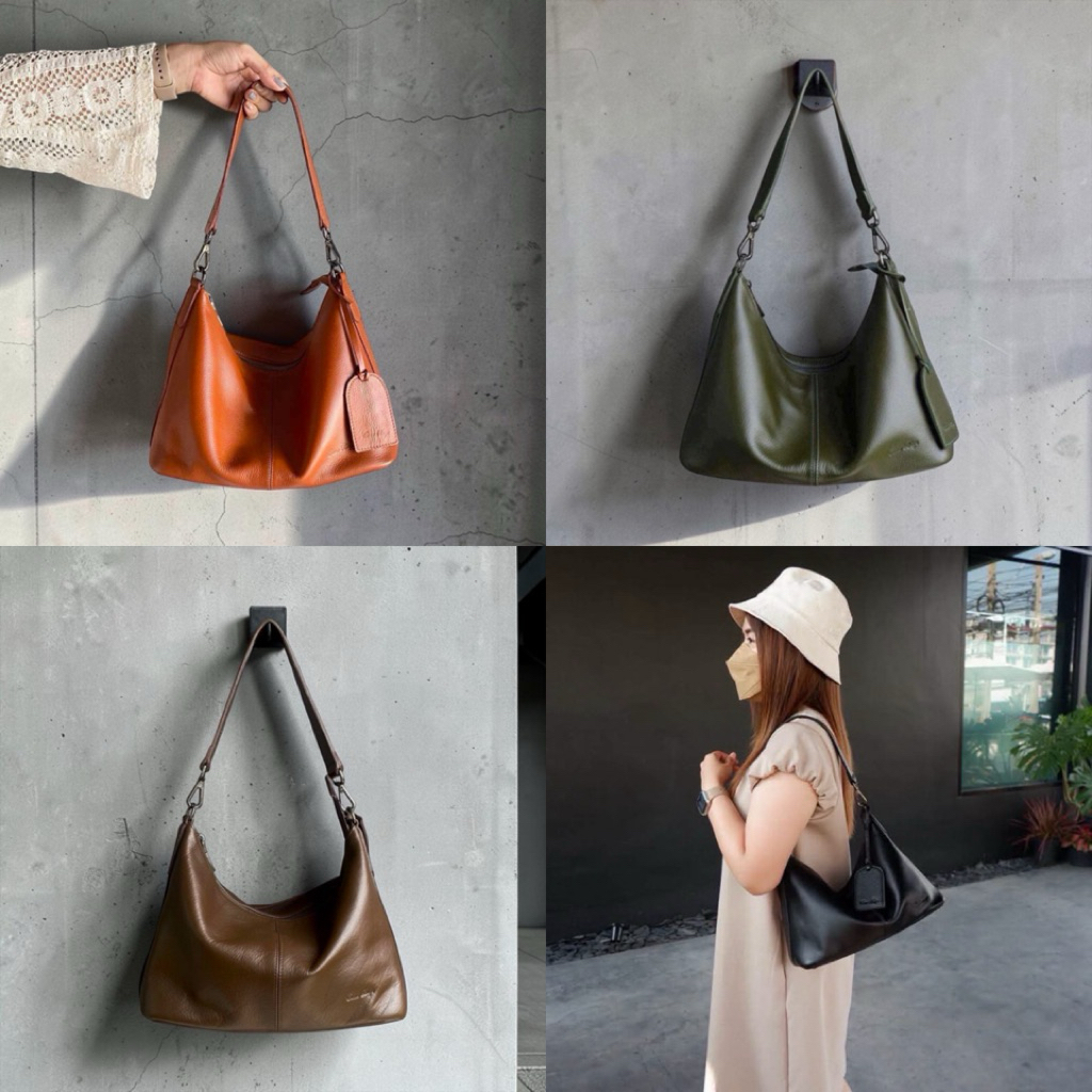 Enne Bags รุ่นBelle 12 นิ้ว เบามากเพียง400กรัม จุเยอะ มีสายยาว #หนังวัวแท้ #madeinthailand