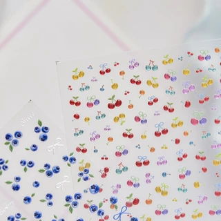 สติ๊กเกอร์ติดเล็บลายบลูเบอร์รี่ I เชอร์รี่ I มะเขือเทศ