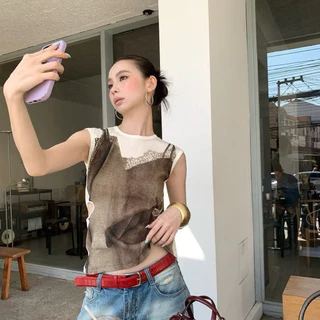 ส่งด่วน 🛵 𝗥𝗨𝗙𝗙𝗟𝗘 𝗥𝗨𝗕𝗬 𝗧𝗔𝗡𝗞 เสื้อแขนกุด ดีไซน์เว้าเอว ใส่แล้วสวยแซ่บและหุ่นเป๊ะ