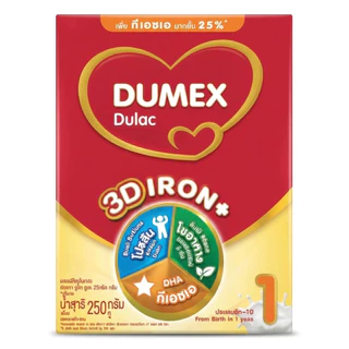 250 กรัม นมผง Dumex สูตร 1 สำหรับทารกแรกเกิด Exp 18/02/2027