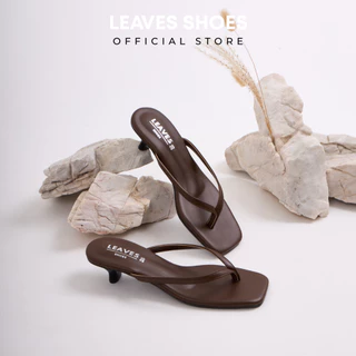 LEAVESSHOES รองเท้าส้นสูงคีบแฟชั่นผู้หญิง รุ่น SIMMER ส้นสูง 1 นิ้ว รองเท้าผู้หญิงมีส้น แบบสวม