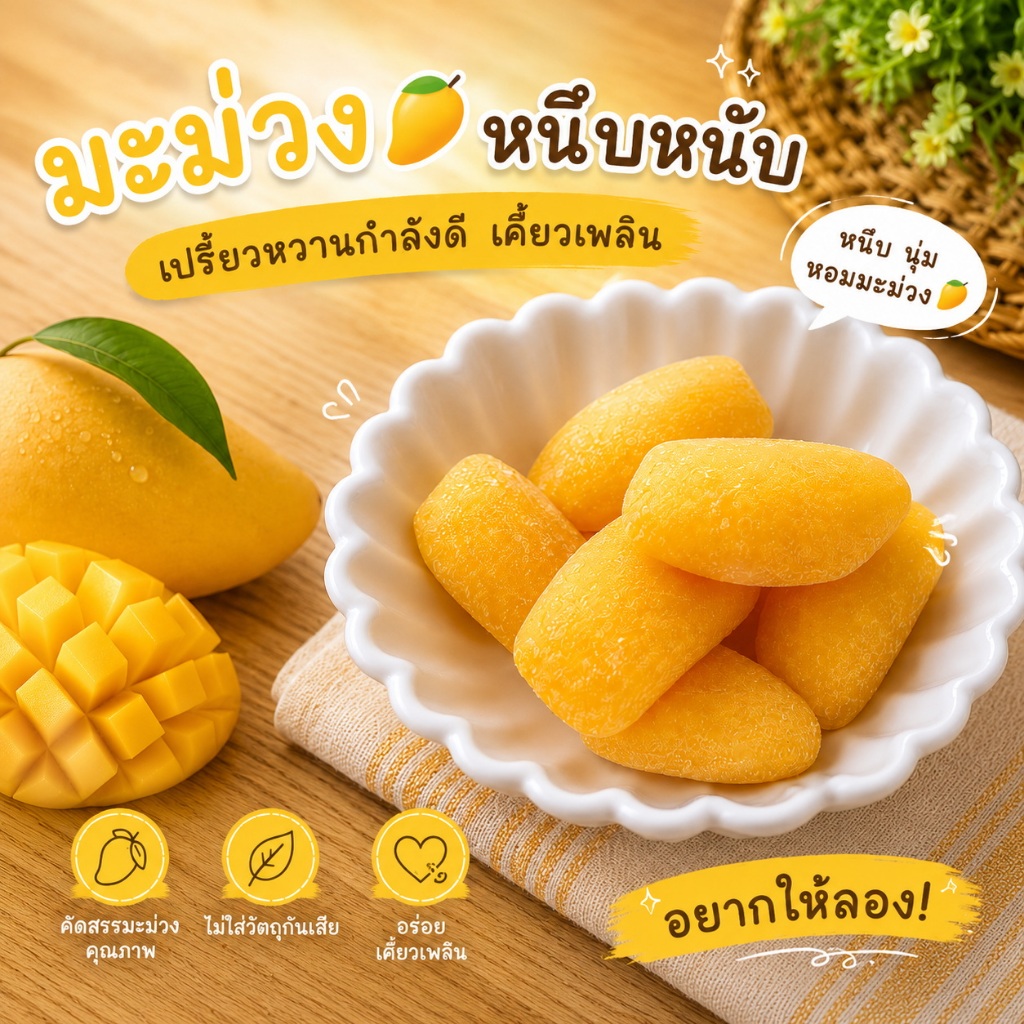 เยลลี่รสมะม่วง รูปมะม่วง ตราสยามไบร์ท