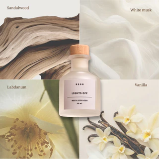 ROON Lights off Reed Diffuser 50ml Vanilla,Sandal wood & white musk Evening Home Fragrance