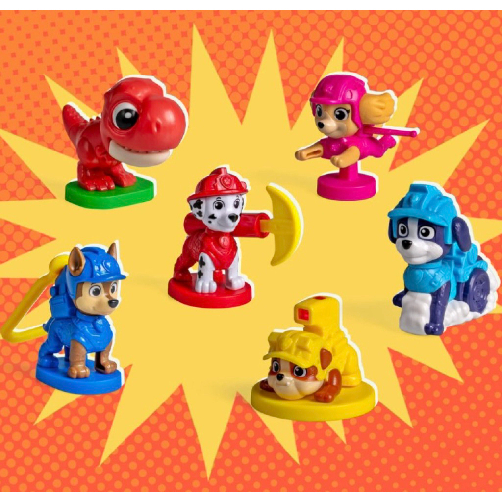 ✅มีของพร้อมส่ง✅Burger King Junior ของสะสมฟิกเกอร์ Paw Patrol The Dino Movieพร้อมตัวยึดมือถือสุดคิวต์สินค้าพรีเมี่ยม