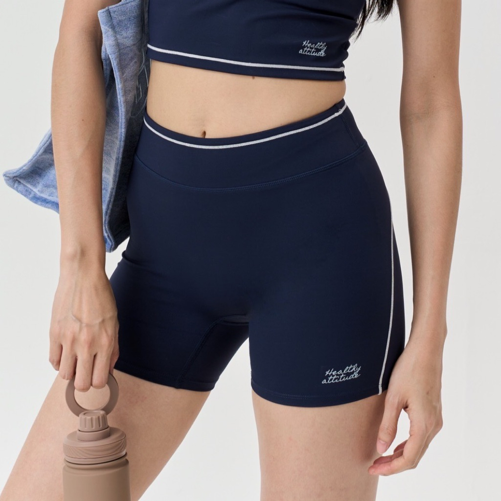 Healthyattitude.bkk - Racquet Club Shorts กางเกงขาส้้นแต่งขอบ