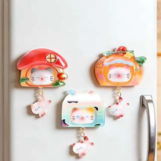 (ย110) โมเดลแม่เหล็ก : Meow Meow Refrigerator Magnet Little เปิดไฟได้