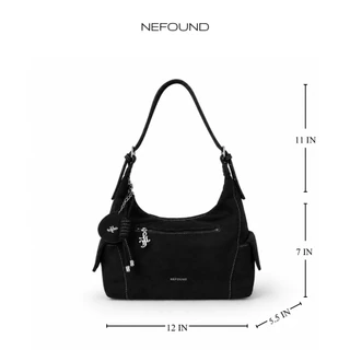 NF26052 NEFOUND กระเป๋าคาร์โก้รุ่น KELA หนังกลับ Premium พร้อมพวงกุญแจ