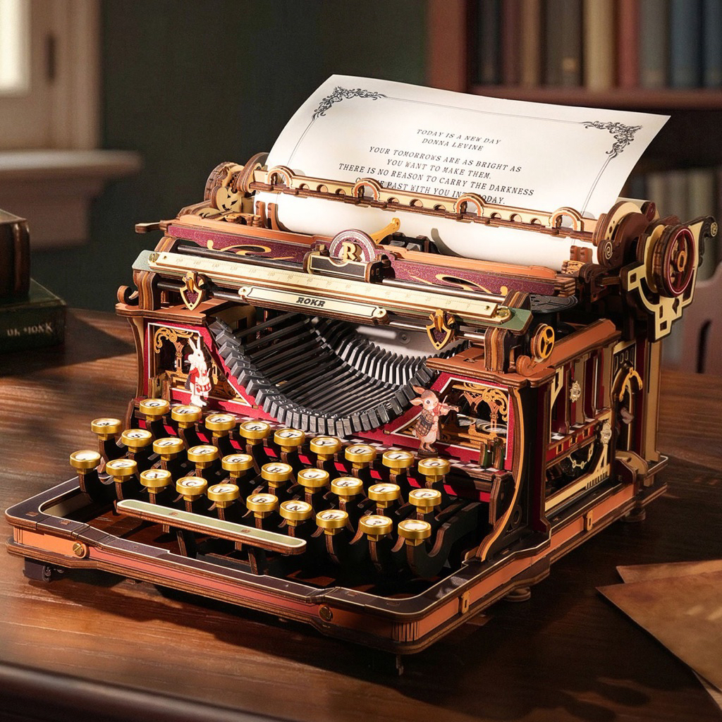 [พร้อมส่ง] ROKR LK703C Mechanical Typewriter Magic Version เครื่องพิมพ์ดีดไม้ DIY 3D Wooden Puzzle