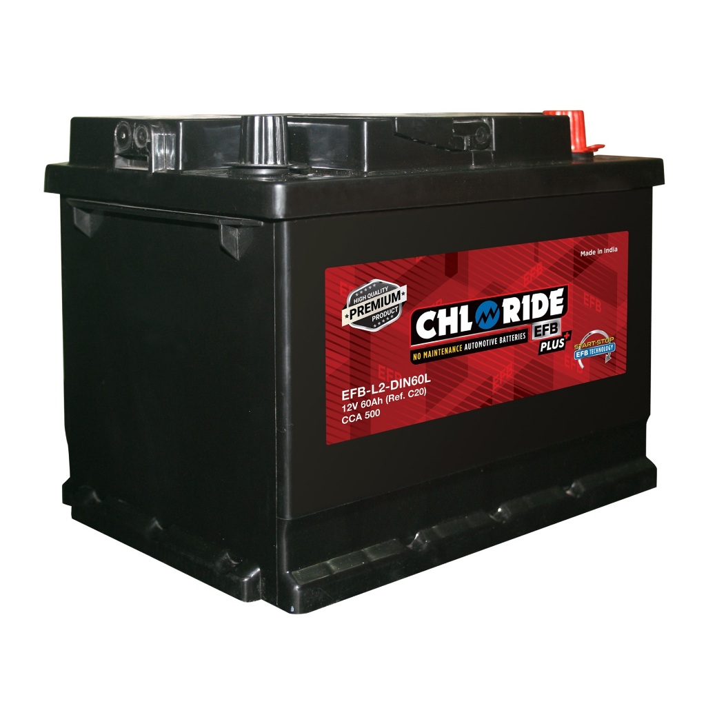 CHLORIDE LN2 EFB SMF ISS (DIN60)  สำหรับรถยนต์ที่มีระบบ START - STOP รับประกัน 18 เดือน#แบตเตอรี่แห้
