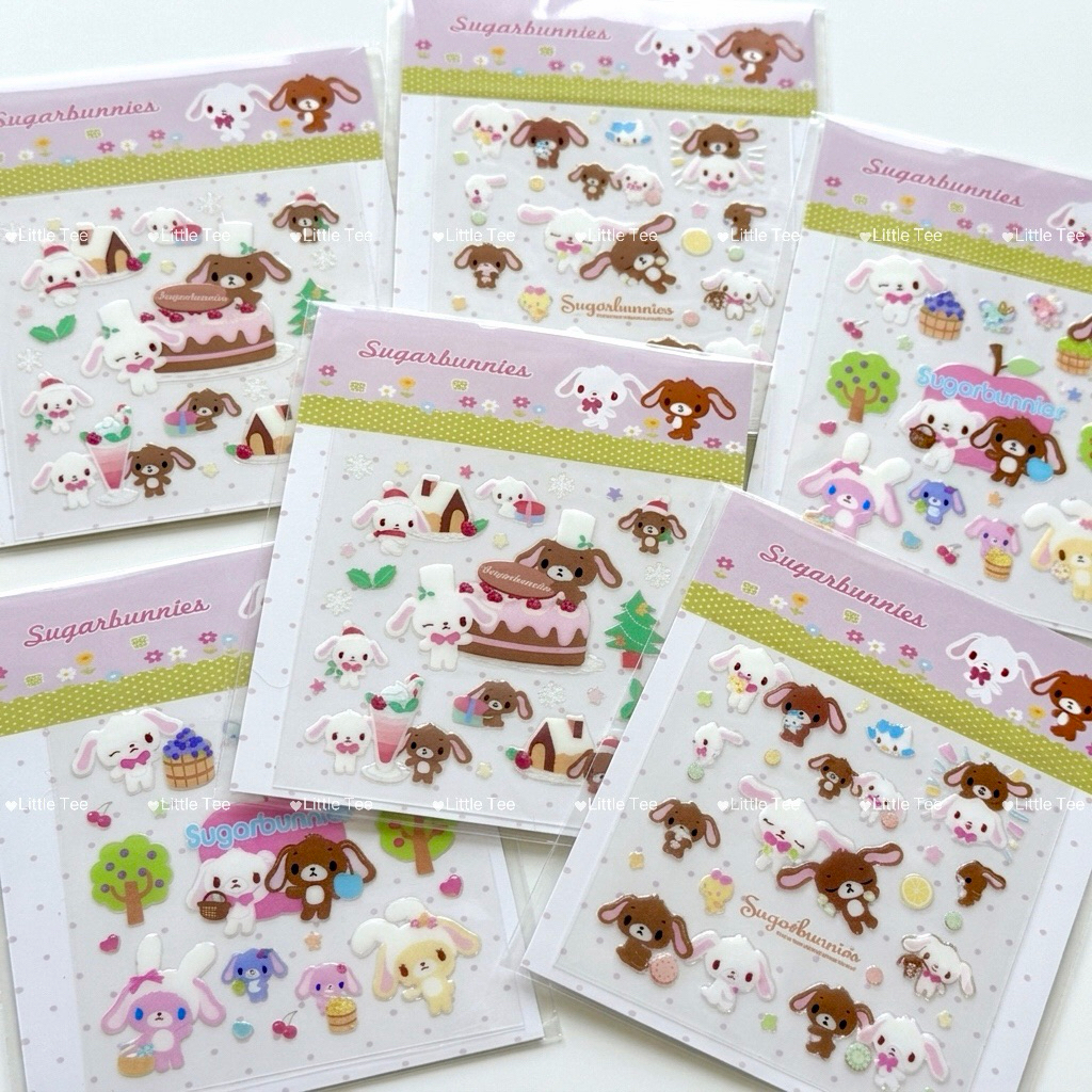 (มีวิธีติด) Sugarbunnies tranfer sticker สติกเกอร์ชูการ์บันนี่เคลือบใสกันน้ำขนาดเล็กติดตกแต่ง ทนทานไม่หลุดง่าย