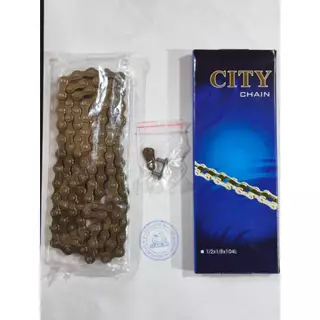 โซ่จักรยาน ทั่วไป 1/2x1/8x104ข้อ ยี่ห้อ CITY chain สำหรับรถจักรยานไม่มีเกียร์