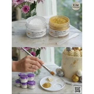 Sparkle edible ผงเกล็ดระยิบระยับสีทองและสีเงิน