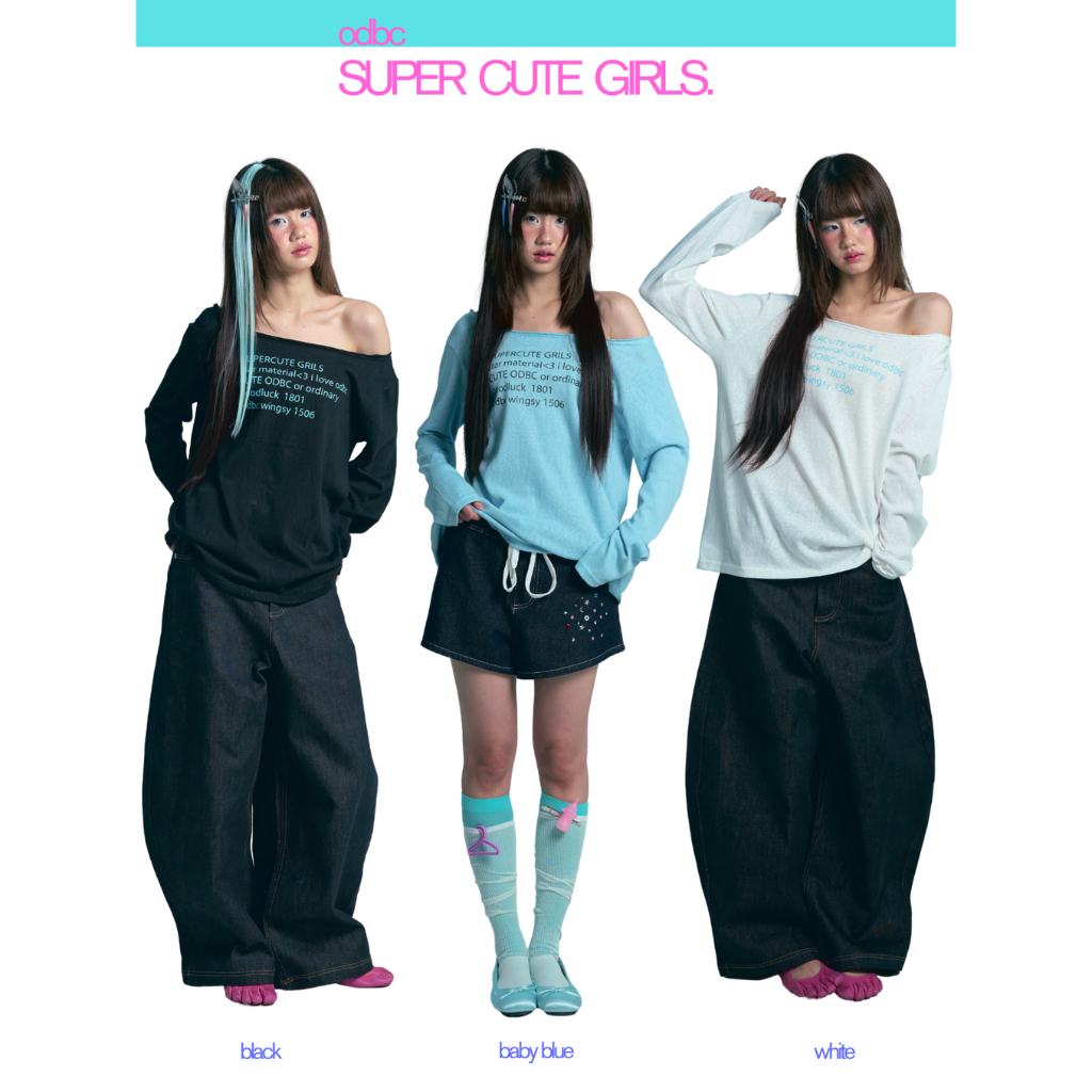 8.8 odbc SUPER CUTE GIRL เสื้อปาดไหล่ New collection🛼🐬
