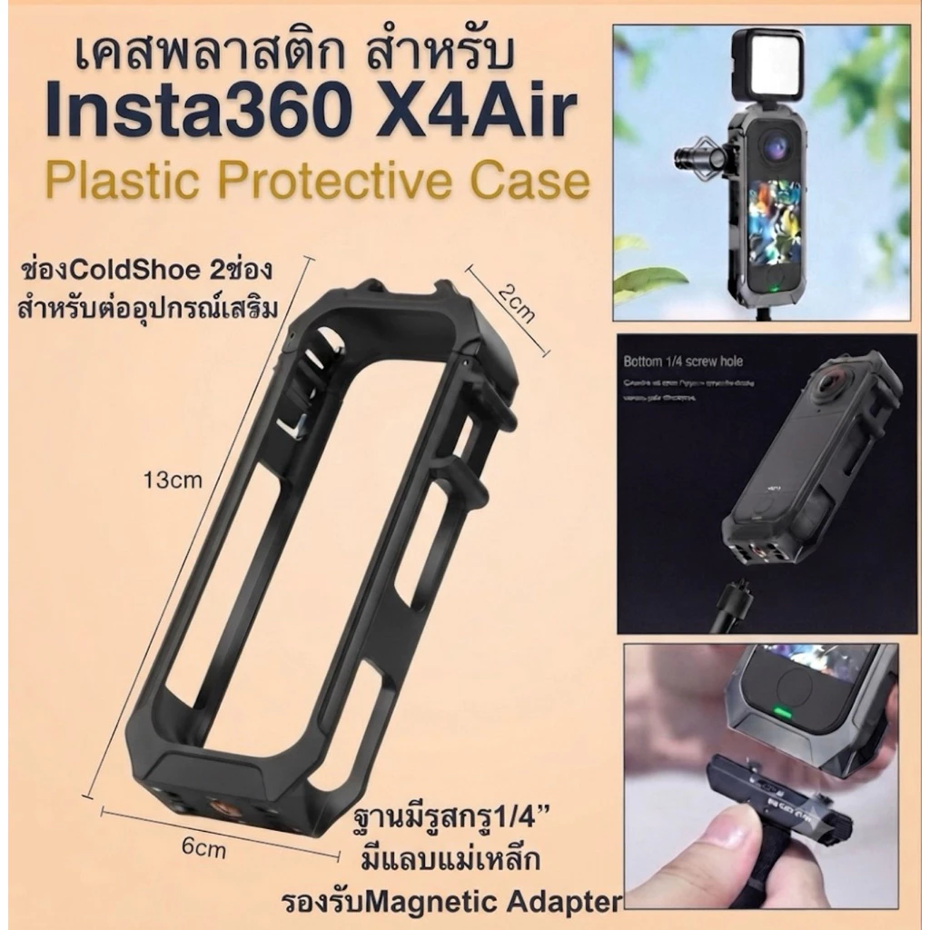 เคส พลาสติก สำหรับ INSTA360 X4Air for INSTA360 X4Air PLASTIC PROTECTIVE FRAME เคสเฟรม ( เฟรม ) กรอบใส่กล้อง