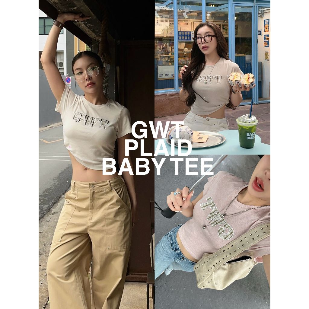GWT Plaid Baby tee (LIMITED) ผ้าเย็นนิ่มใส่สบาย ทรงสวย พรี 7