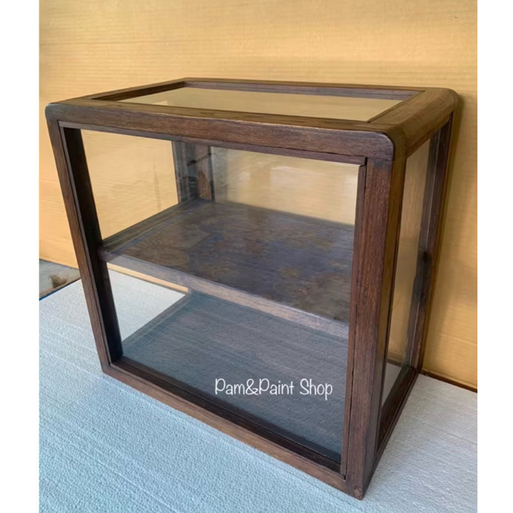 ตู้ไม้สัก ตู้ขนม เบเกอรี่ ตู้โชว์สินค้า ขนาด 70x30x48 cm.