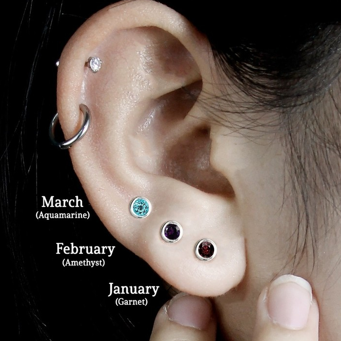 เงิน 925 เเท้ ต่างหูหินประจำเดือนเกิด Silver 925 Birth Stone Earring | ของขวัญมีความหมาย ของขวัญแทนใ