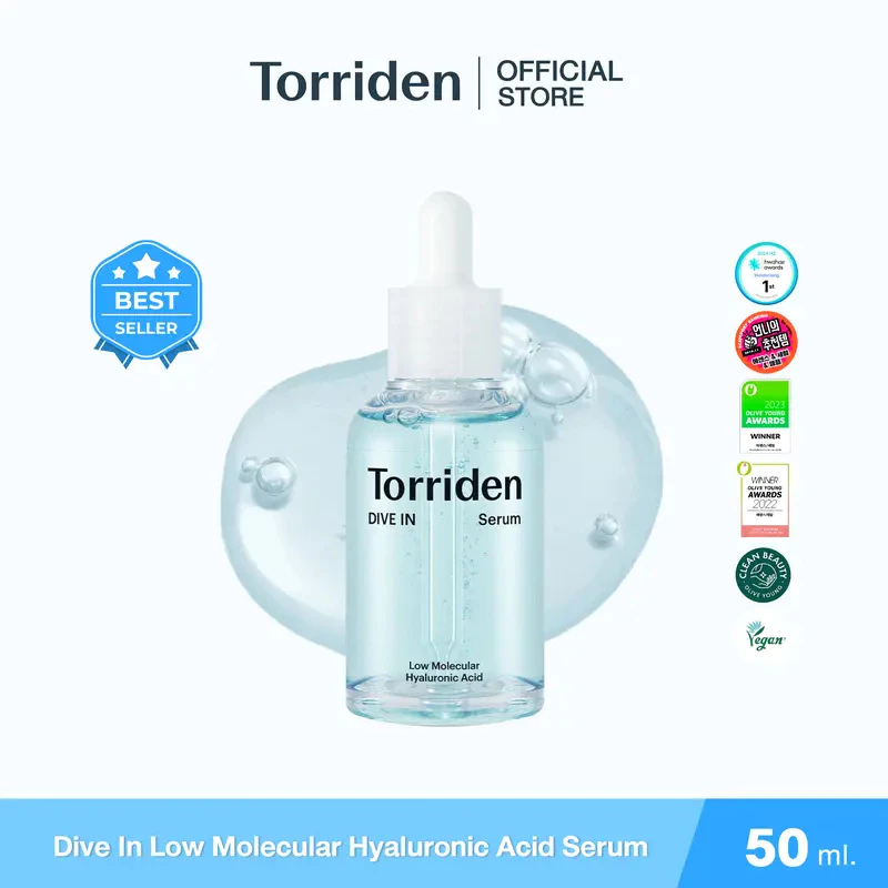 Torriden Dive In Hyaluronic Acid Serum (50ml) - ทอร์ริเดน เซรั่มไฮยาลูโรนิก เข้มข้น ล็อกความชุ่มชื้น