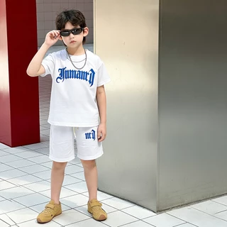 ชุดเซ็ทเด็กแฟชั่น ชุดสูทเด็กผู้ชายสองชิ้น เสื้อแขนสั้นกางเกงขาสั้น ชุดกีฬาแขนสั้นแห้งเร็ว สไตล์เกาหลี