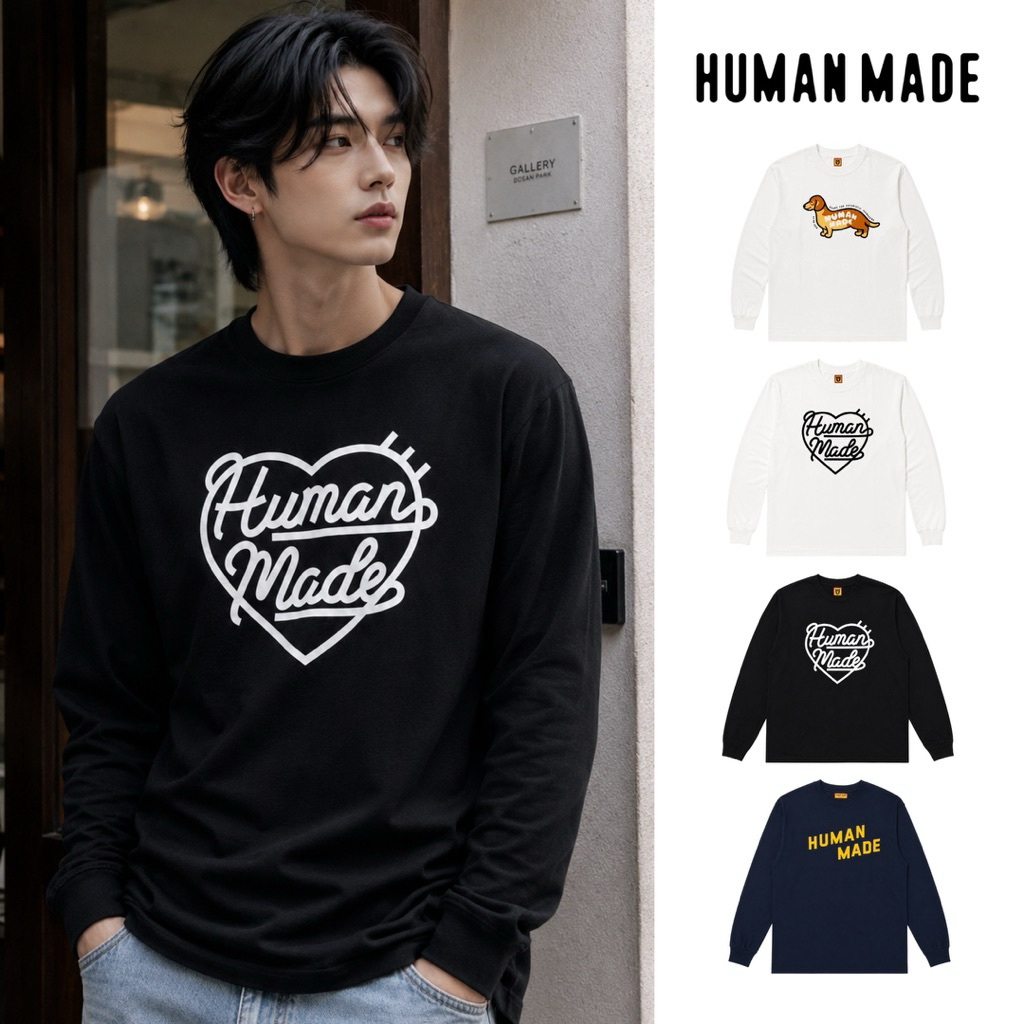 พร้อมส่ง | HUMAN MADE Long Sleeve เสื้อแขนยาว เสื้อยืดแขนยาว ลายกราฟิก รับประกันความพอใจ คืนเงินได้