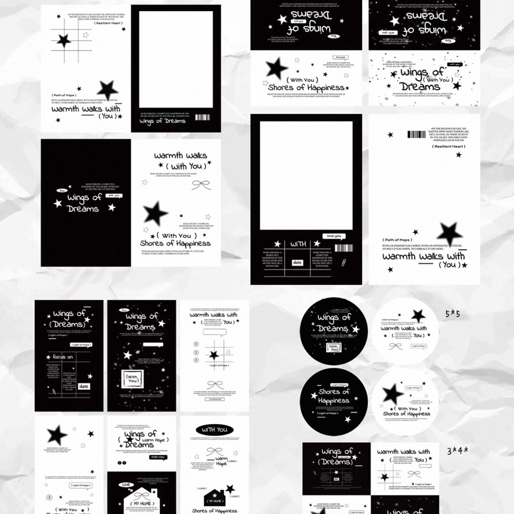พร้อมส่งหัวการ์ดหลังการ์ดสไตล์ดำขาวและกระดาษการ์ดพับ