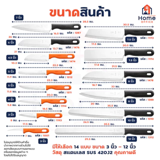 Home Office มีดทำครัว (ไทยคัท) สแตนเลส SUS420J2 ด้ามพลาสติก THAICUT งานแบรนด์ไทยแท้ มีดครัว หั่นผัก ผลไม้ ปอกเปลือก