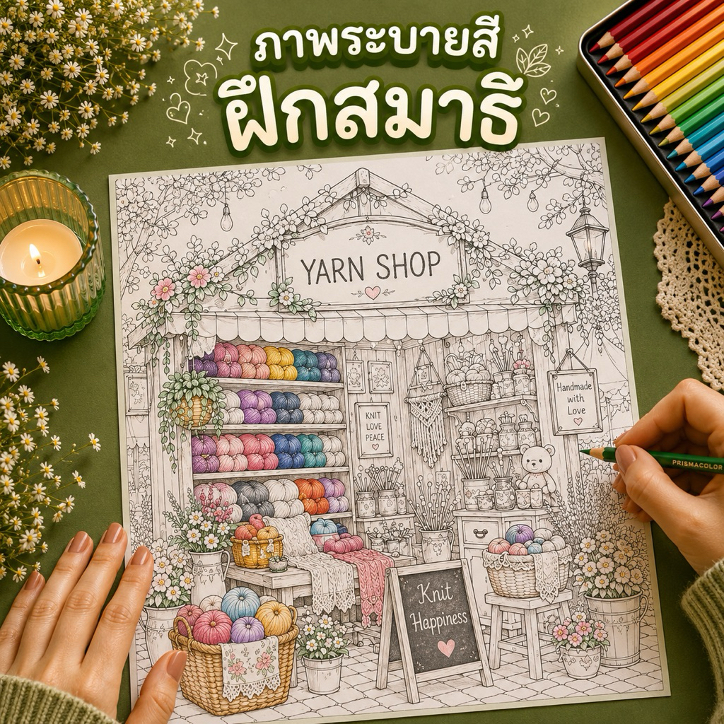 ชุดภาพระบายสี Craft Shop v1 | A4 | 10 ภาพ | ระบายสีฮีลใจ